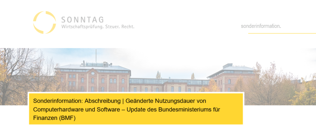 Geänderte Nutzungsdauer von Computerhardware und Software